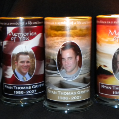 Personalized candles, memorial candles, sympathy candles