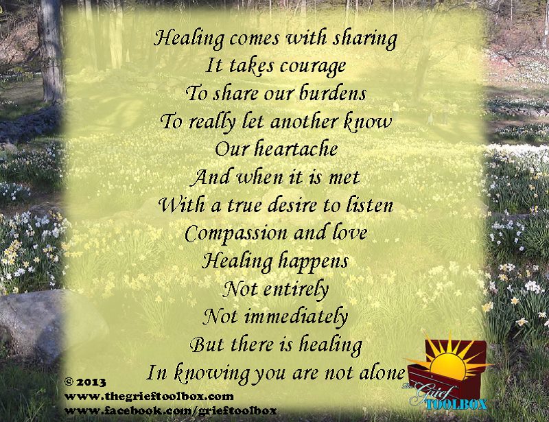Healing in knowing you are not alone A Poem | The Grief Toolbox