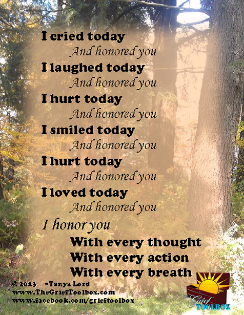 I honor you with every thought action breath - A Poem | The Grief Toolbox