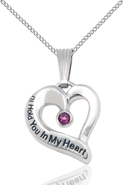 I'll Hold You In My Heart Sterling Silver February