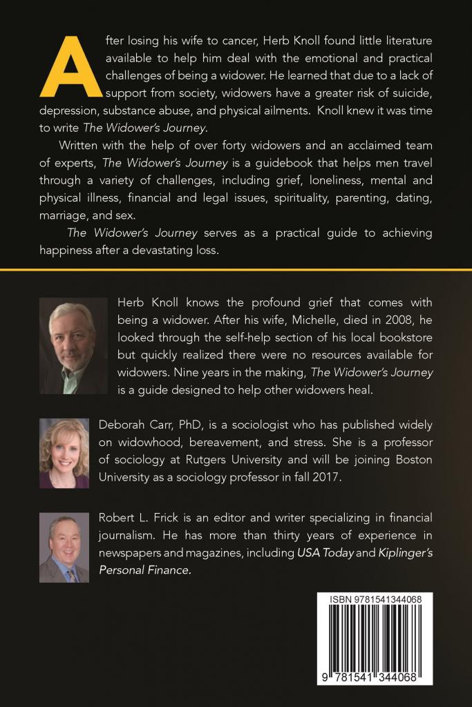 The Widower's Journey - Helping Men Rebuild After Their Loss (Back Cover)