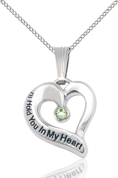 I'll Hold You In My Heart Sterling Silver August