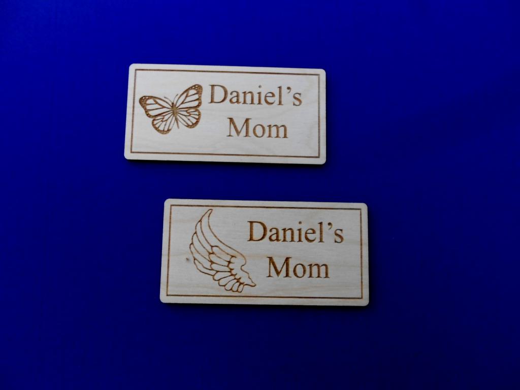 Magnetic Name Badge, engraved with loved one's name, personalized badges
