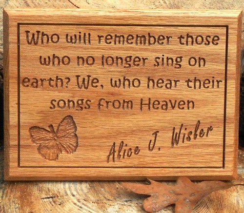Remembrance Plaque--Songs From Heaven