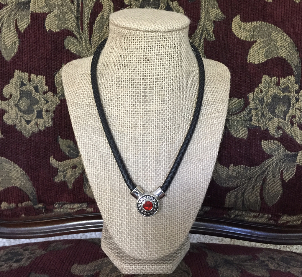 Angel Wings Braided Leather Necklace with Birthstone Charm Angel Wings Braided Leather Necklace with Birthstone Charm