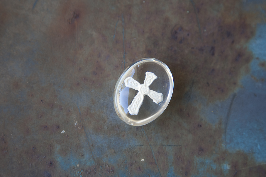 Angel Wings Dish with Pocket Stone