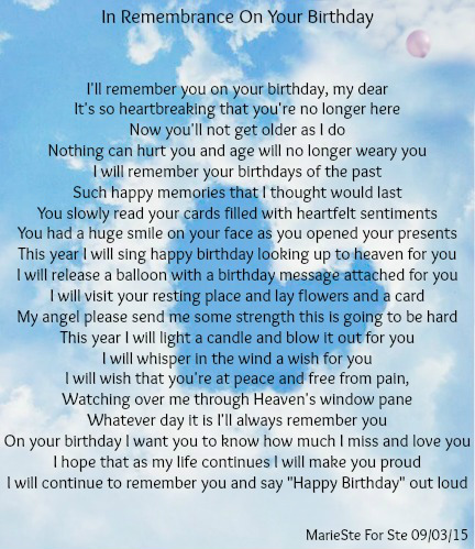 In Remembrance On Your Birthday | The Grief Toolbox