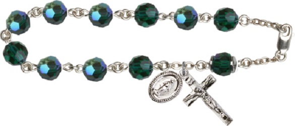 Sterling Silver Rosary Bracelet - May