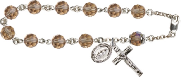 Sterling Silver Rosary Bracelet - November