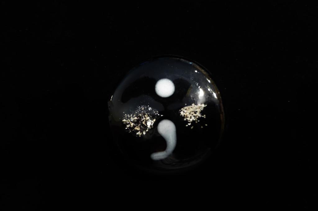 Fused Glass semicolon with cremation ash