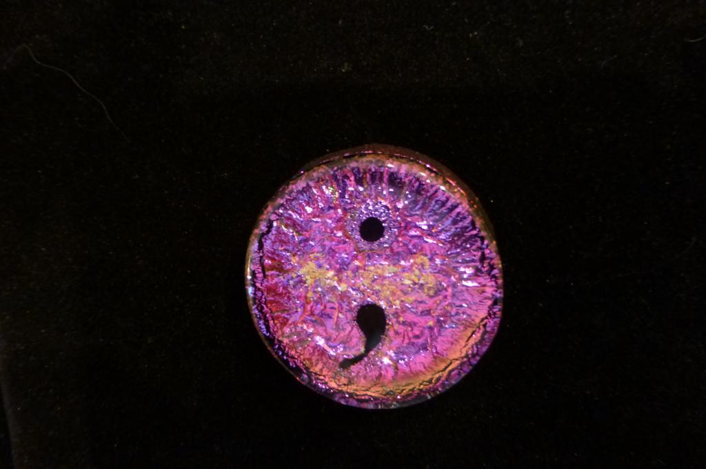 Fused Glass semicolon with cremation ash