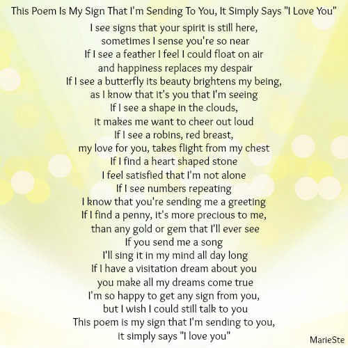 This Poem Is My Sign That I'm Sending To You, It Simply Says 