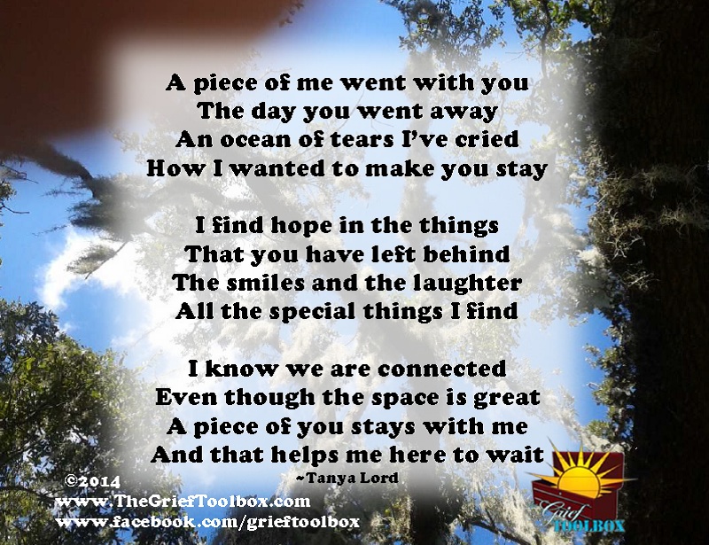 A Piece of me - A Poem | The Grief Toolbox