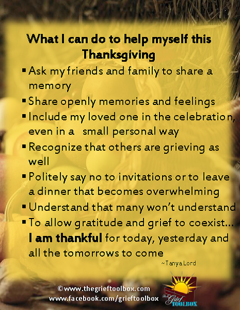 What Can I do to help myself this Thanksgiving | The Grief Toolbox