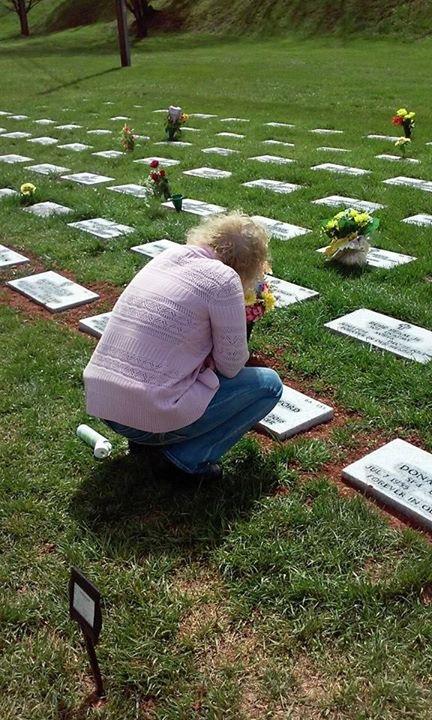 At the grave