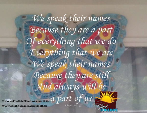 Don't ever have to stop speaking about them. Love lives on A Poem
