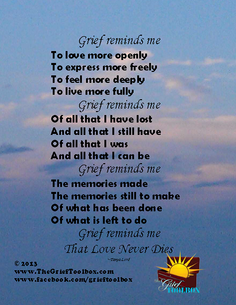 Grief reminds me that love never dies - A Poem