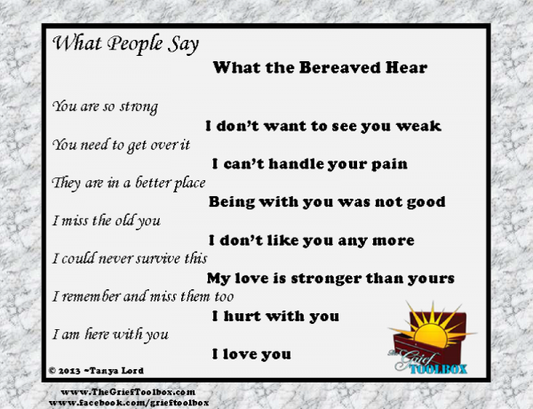 What the bereaved hear A Poem