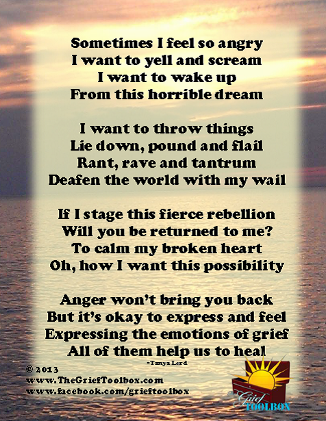 It is ok to feel anger in grief A Poem