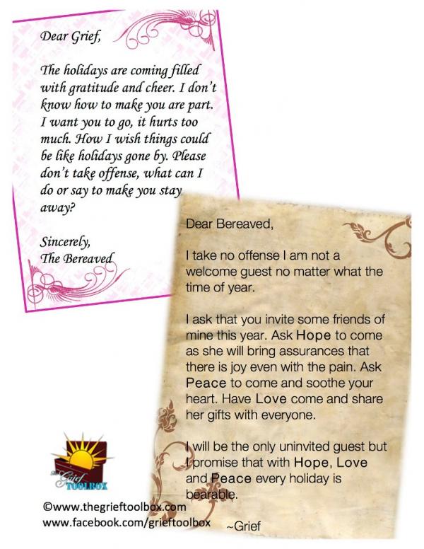 Invite Hope Peace and Love to join your grief this holiday.