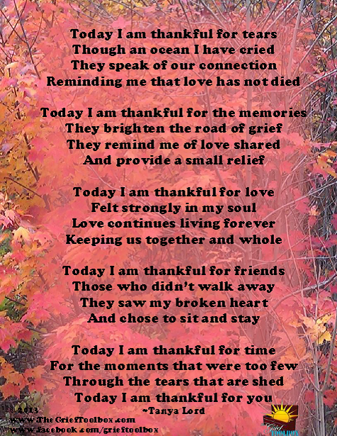 Even as we grieve there is much to be thankful for - A Poem