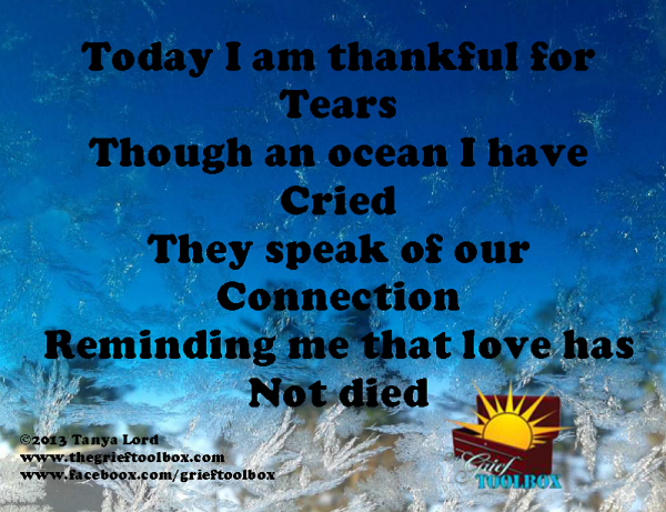 Today I am thankful for Tears - A Poem