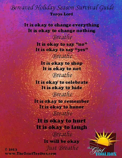 Bereaved Holiday Season Survival guide - A Poem