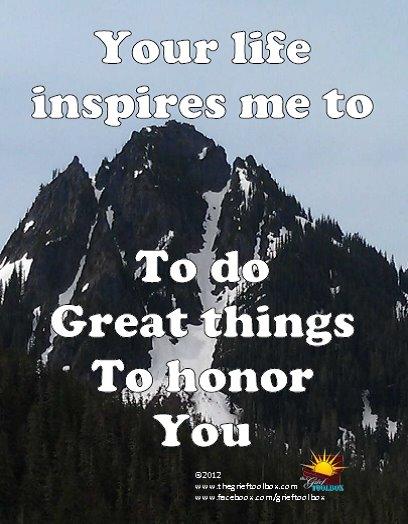 In grief I am inspired by you