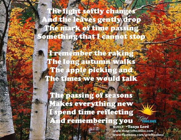 The change of seasons can trigger us in grief