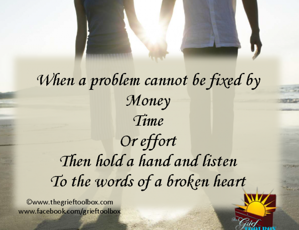 There is no fix but a hand to hold and an ear to listen helps