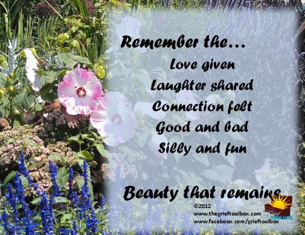 Allow your memories to be your joy in grief 