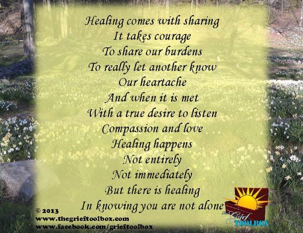 Healing in knowing you are not alone A Poem