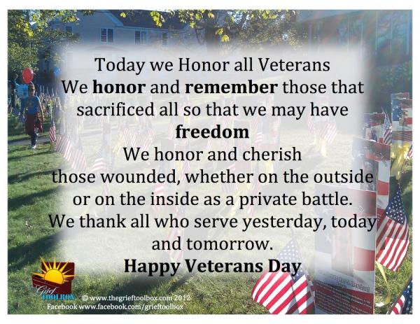 Thank you all who serve yesterday, today and tomorrow this Veterans Day.
