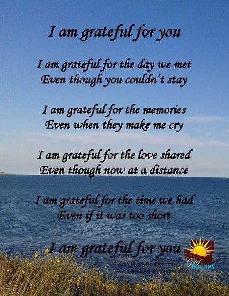 I am grateful for you