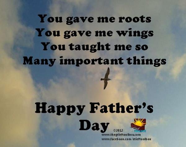 For all the children missing their fathers this weekend, may you find hope in the memories.