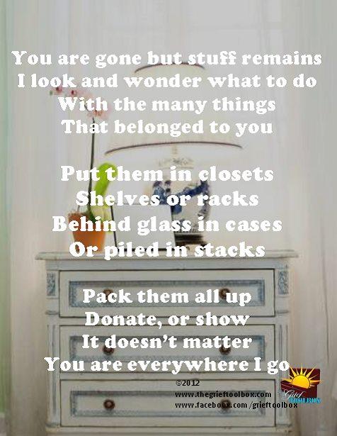 In grief a question we all face what to do with their stuff