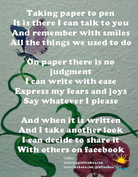In grief Sharing our memories and feelings can help us along this journey