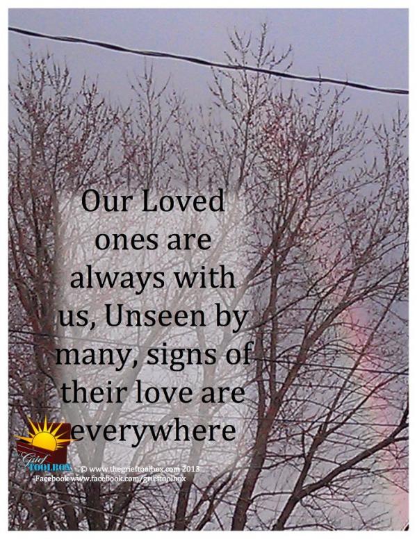 Our Loved ones are always with us, Unseen by many, signs of their love are everywhere