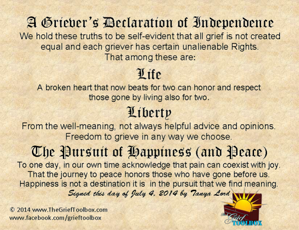 A Griever's Declaration of Independence