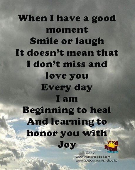 It is Ok to have good moments in grief