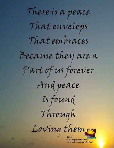 In grief peace can be found in our love