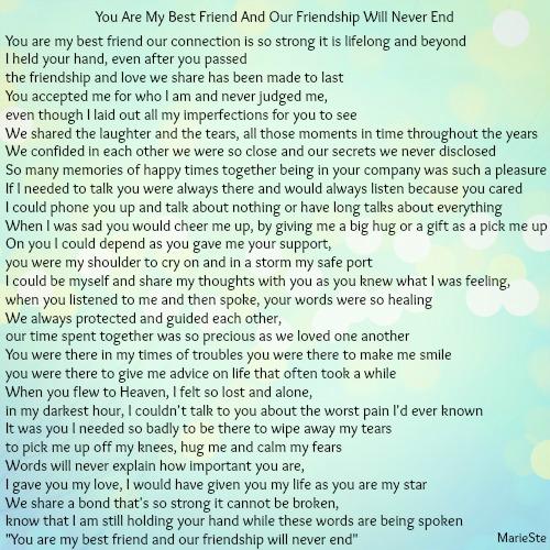 You Are My Best Friend And Our Friendship Will Never End