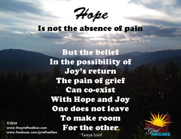 Hope is not the absence of pain A poem