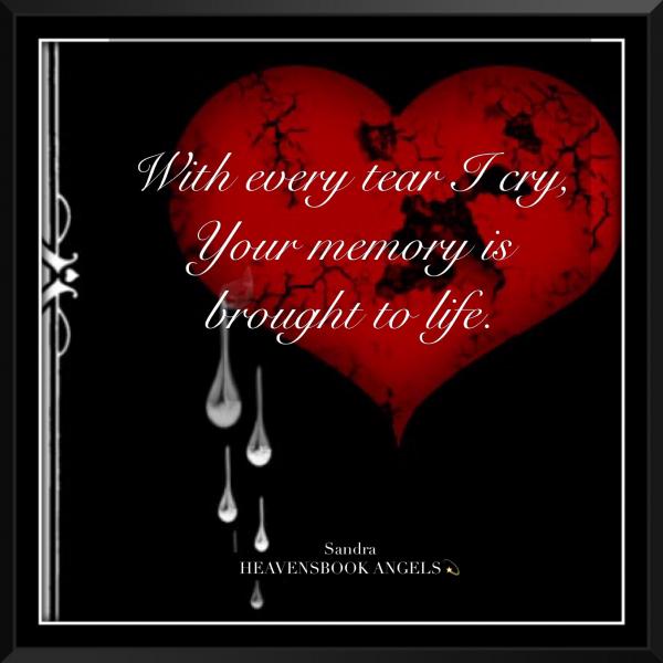 Every tear I cry...
