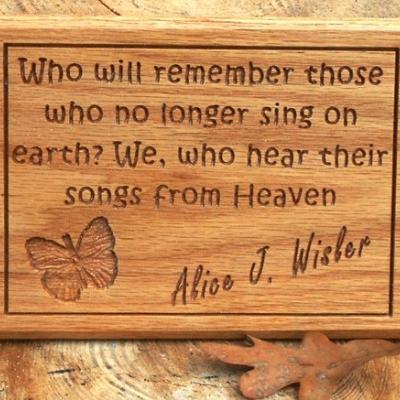 Remembrance Plaque--Songs From Heaven