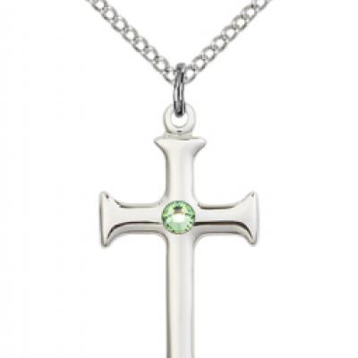 Sterling Silver Birthstone Cross Pendant