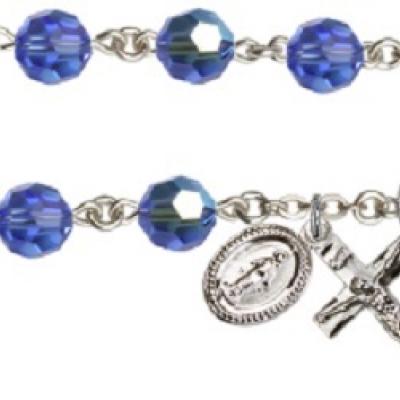 Sterling Silver Rosary Bracelet - September