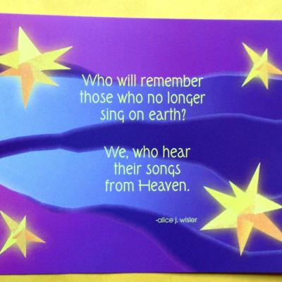 Songs From Heaven Remembrance Postcards