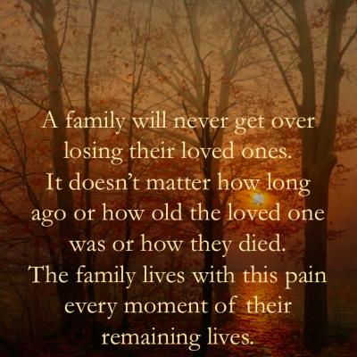 A family will never ...