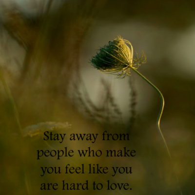 Stay away from people ...